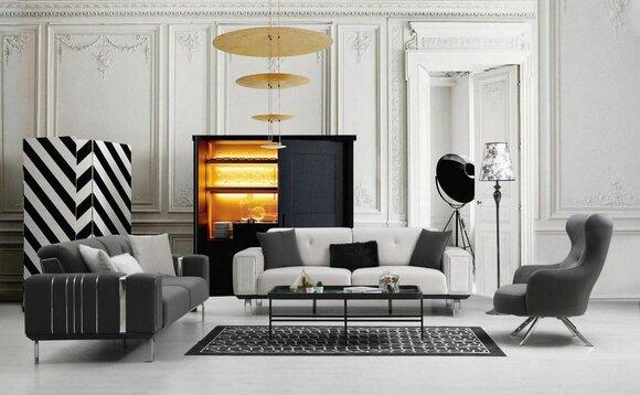 Sofagarnitur Sofa Luxus Couch Set 3+3+1 Sitz Sofas Sessel Stoff Design Möbel Neu