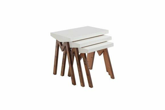 Blumenständer Beistelltische Holztische Set Beistelltisch Tisch Couchtisch 3tlg.
