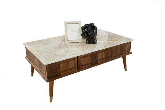 Design Couchtisch Wohnzimmer Steinoptik Tisch Beistelltisch Tische 160x68cm Neu