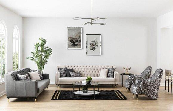 Luxus Garnitur Set 5tlg Sofagarnitur 3+3+1+1 Sitzer Couchtisch Sofa Sofas Sessel
