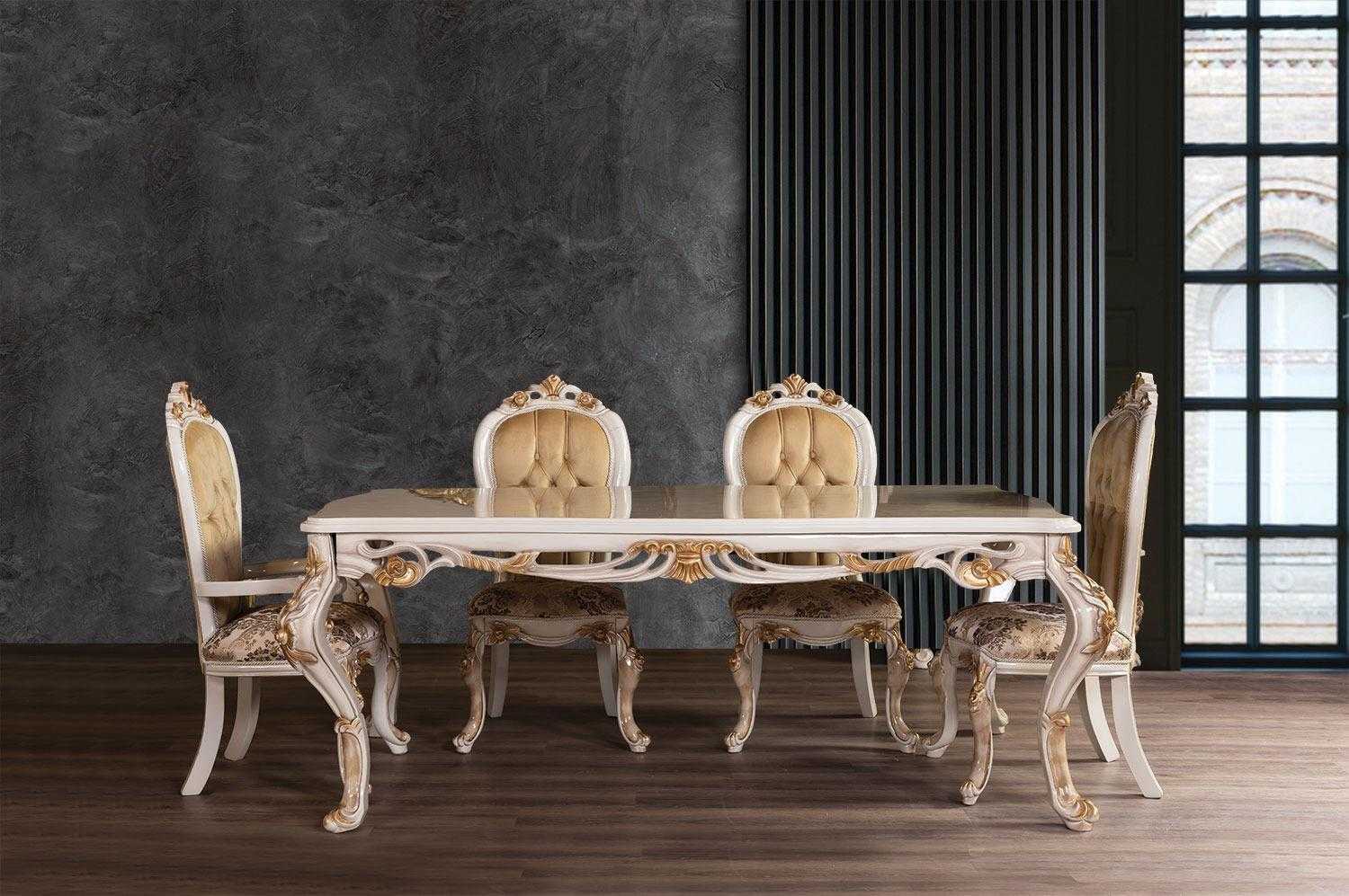 Esstisch Garnitur Gruppe Esszimmer Tisch Stuhl Set 4x Stühle Holz 5tlg