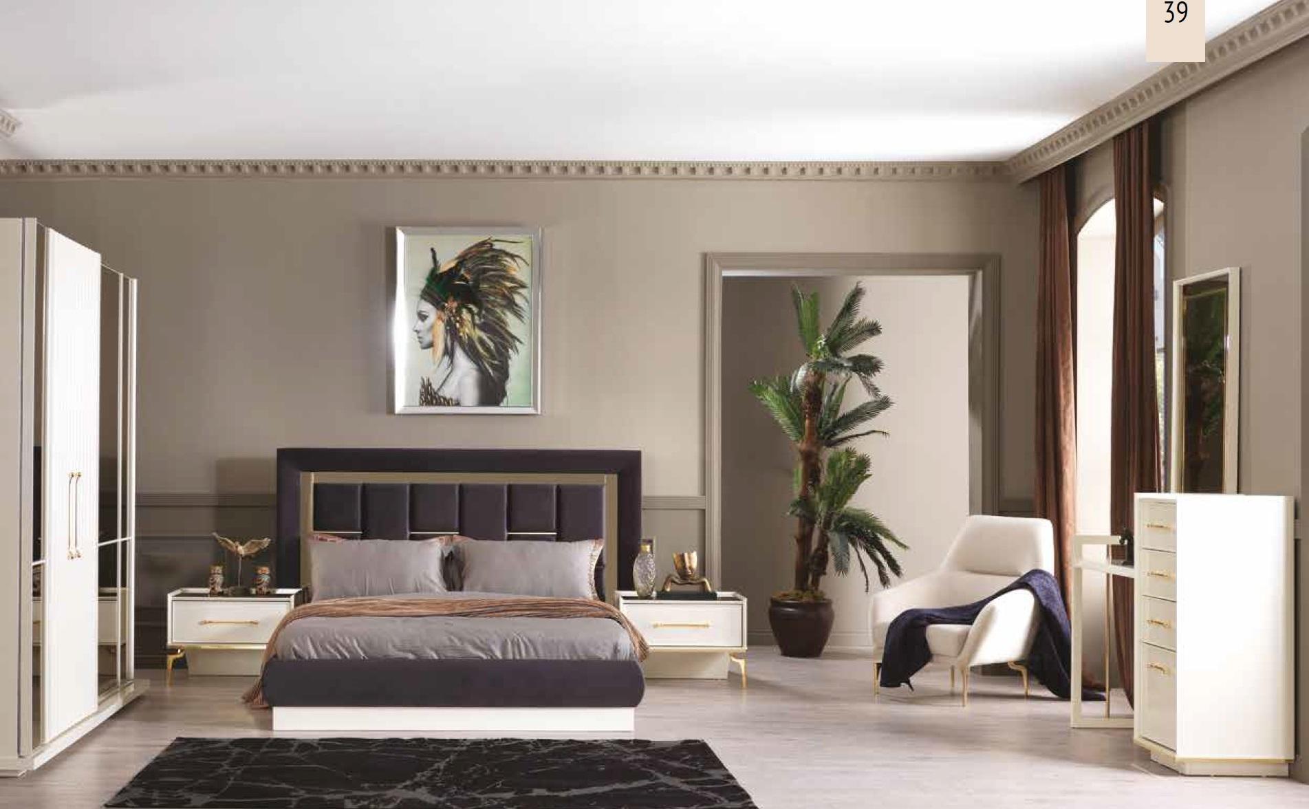 Schlafzimmer Set Kleiderschrank Nachttische Konsole Kommode + Spiegel