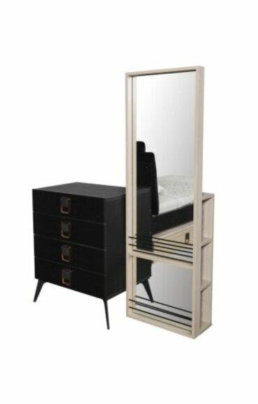 Kommode mit Spiegel Jugendzimmer Schwarz Möbel Holz Regal Kommoden Neu