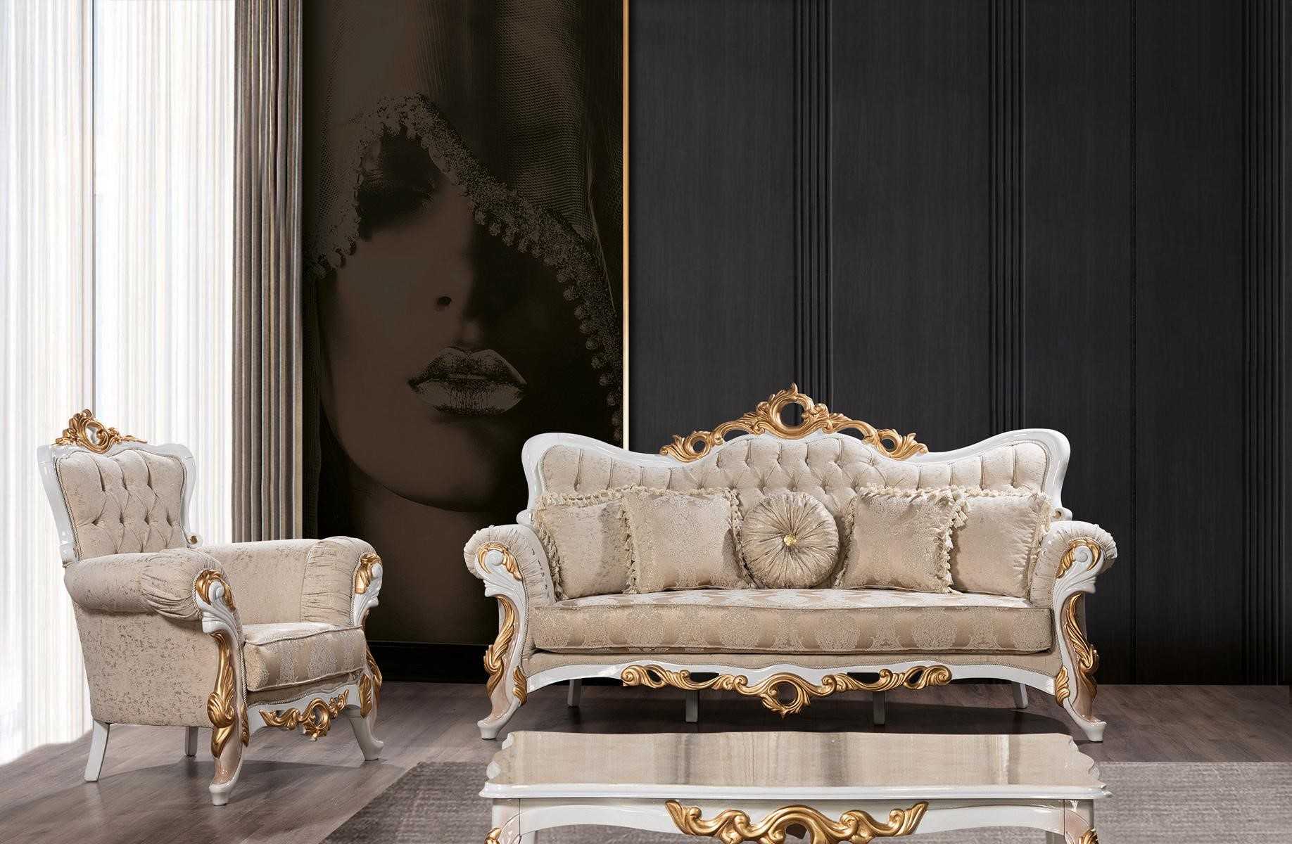 Sofagarnitur 3+1 Sitzer Set Design Sofas Polster Couchen Leder Relax Klassiker