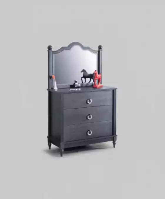 Kommode mit Spiegel Modern Schwarz mit Schubladen Kommode mit Schlafzimmer