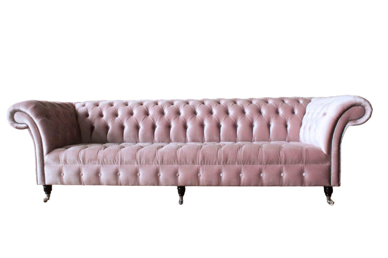 Chesterfield Rosa Couch Sofa Polster 4 Sitzer Couchen Sitz Sofas Neu