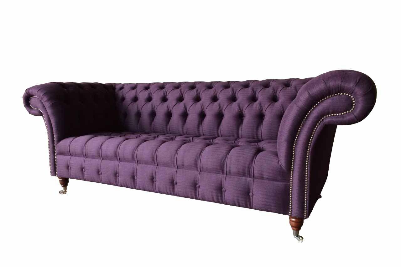 Chesterfield 3 Sitzer Sofa Stoffsofa Couch Polster Sitz 3er Sofas Neu