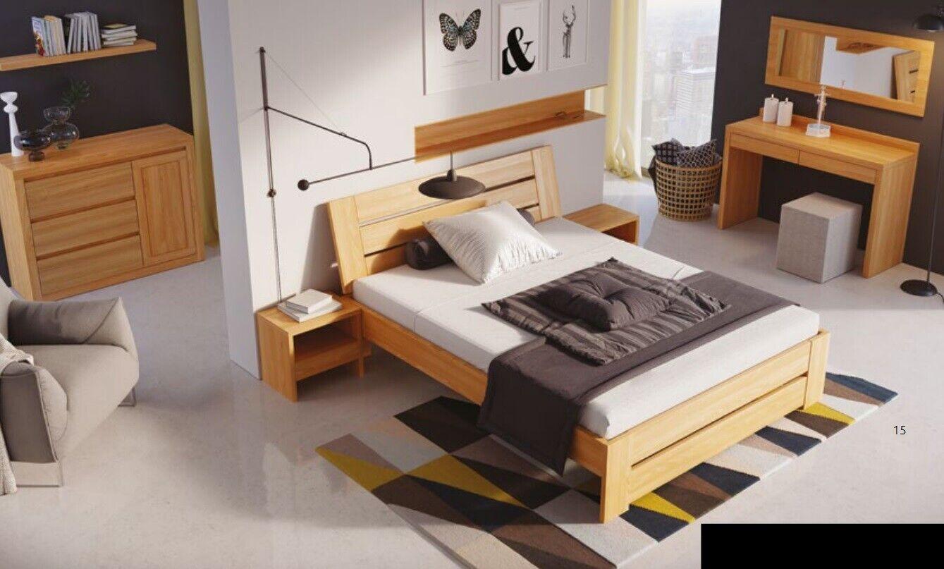 Holzbett Echtes Holz Bett Betten Schlafzimmer Hotel 180x200 Stil Massive Möbel