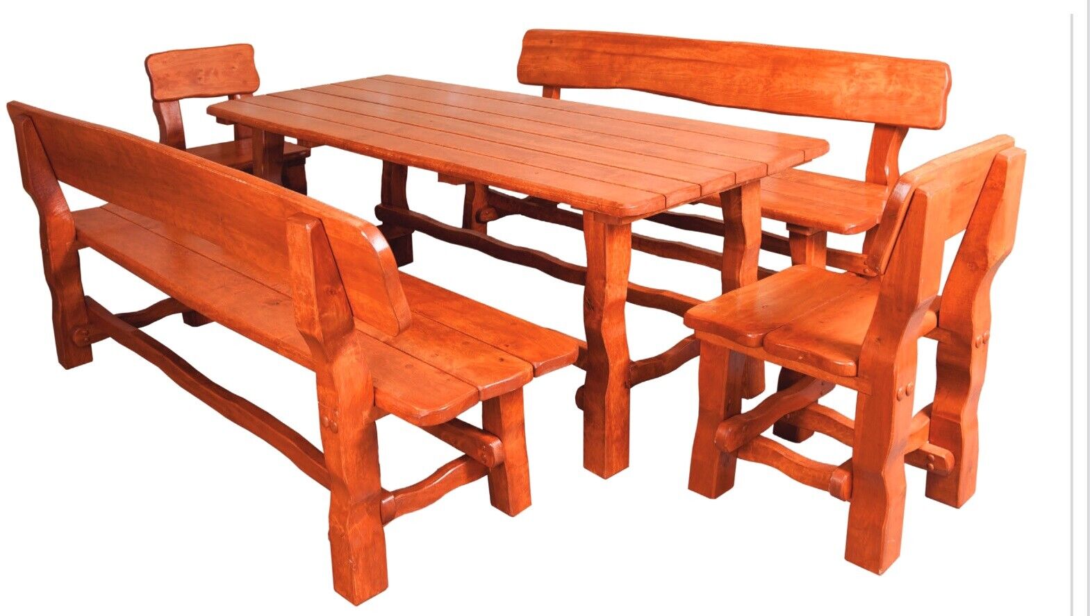 Eckbank Sitzgruppe Essgruppe Garten Möbel Holz 5tlg. Set Tisch Bank Stuhl Massiv