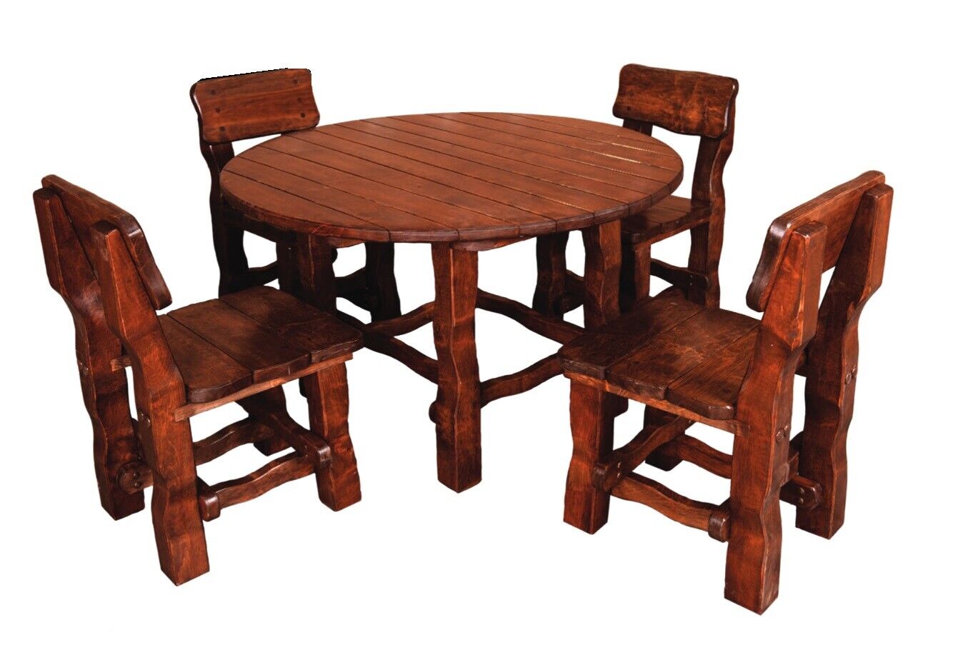 Garten Möbel Mittelalter Restaurant Holz Möbel 5tlg Set Essgruppe Garnitur Tisch