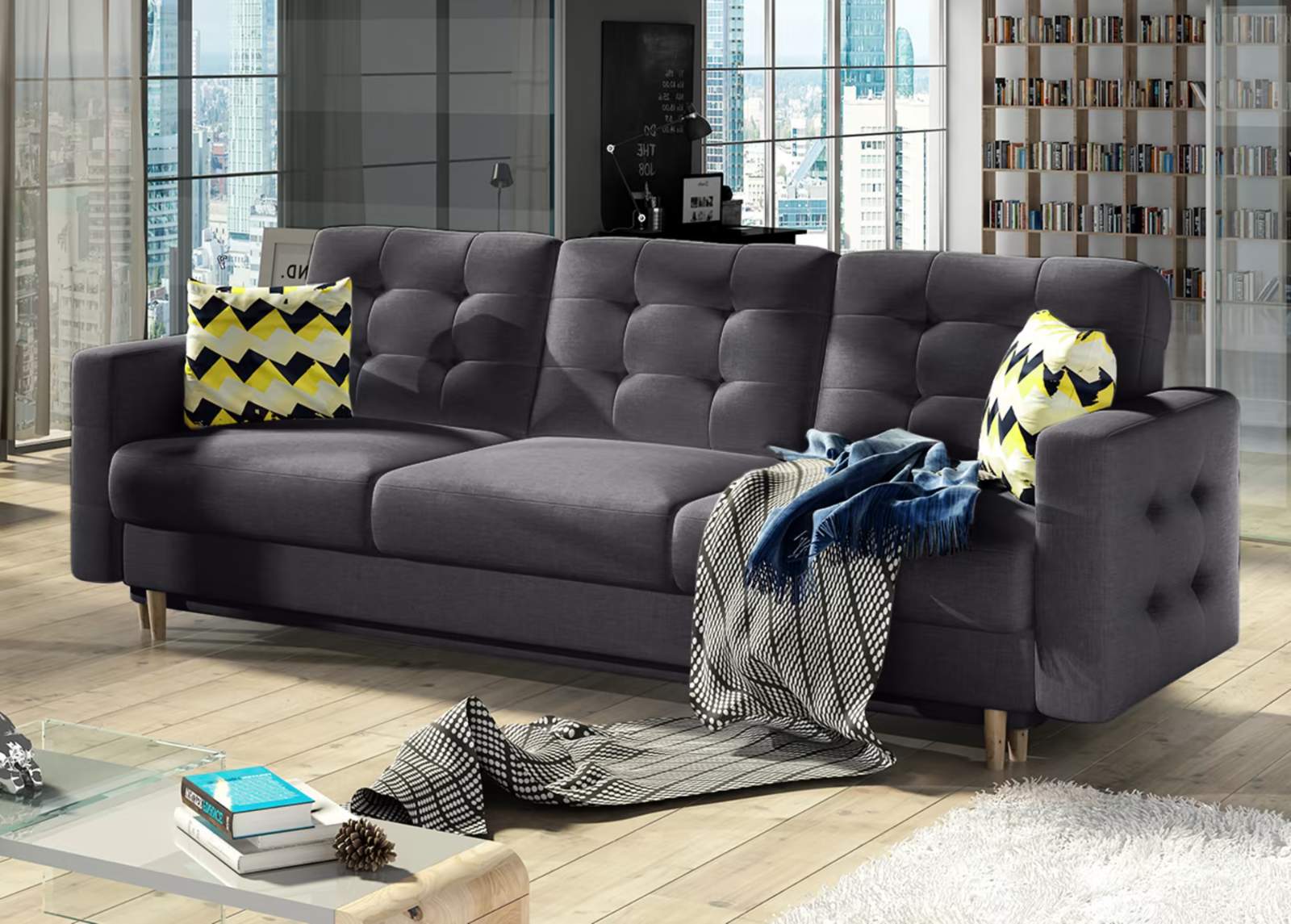 Sofa Dreisitzer Bettkasten Couch Polster 3 Sitzer 100% Textil Couch Sofort