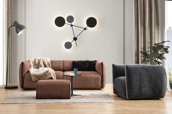 Luxus Couch 3+1 Möbel Sofa Couchen Sofagarnitur 2tlg. Sofagarnitur braun