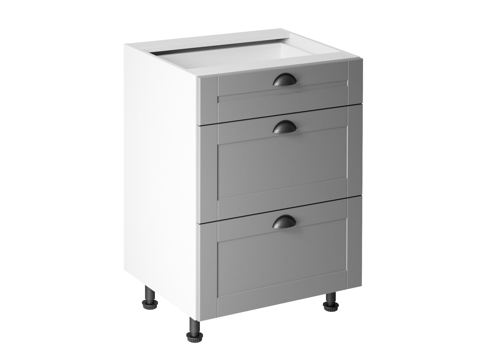 KÜCHENUNTERSCHRANK MIT DREI EINLEGEBÖDEN IN DER FARBE WEISS D60S3