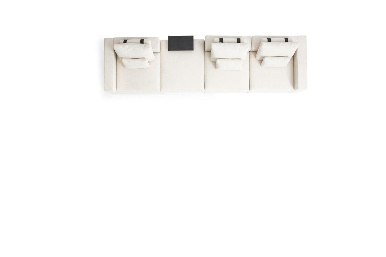 Sofa Weißer Sechssitzer Wohnzimmermöbel Luxus Couchen Stoff Möbel
