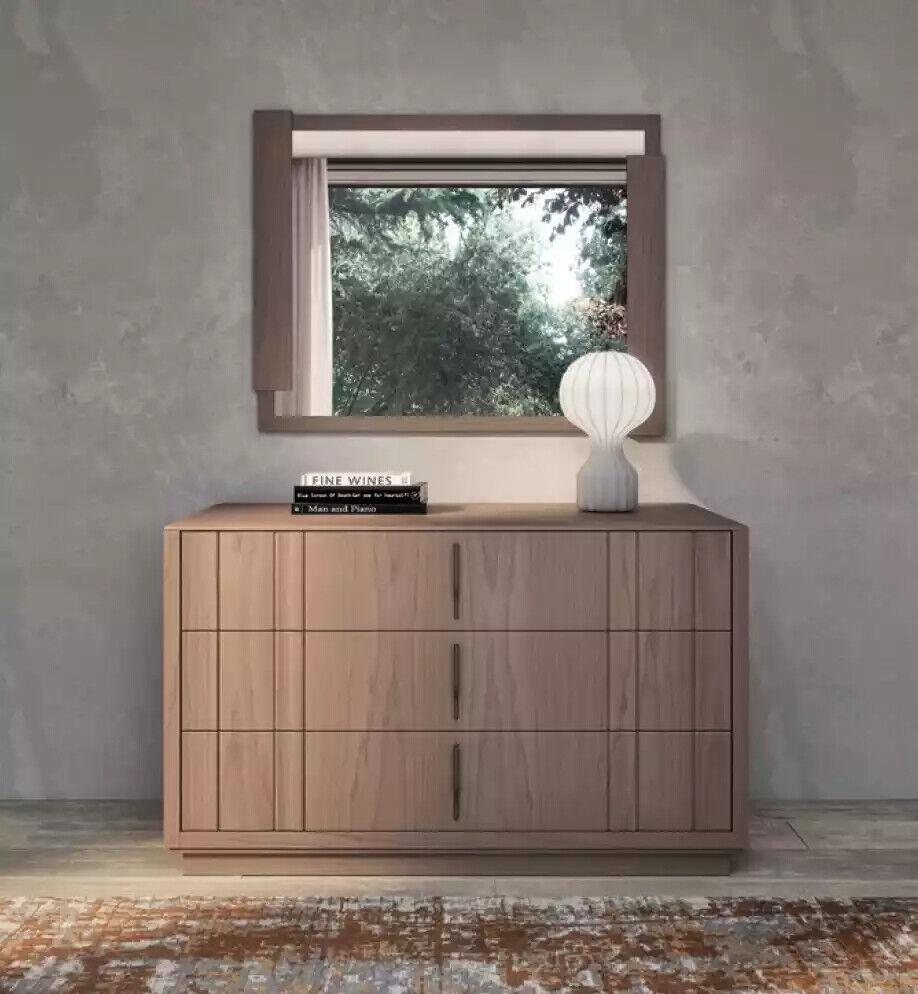 Schlafzimmer Holz Kommode Spiegel Modern Möbel 2tlg. Neu Luxus