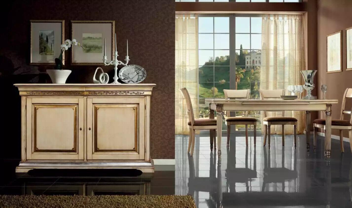 Esszimmer Set Garnitur Sideboard 4x Stühle Gruppe Essgarnitur Tisch 6tlg.