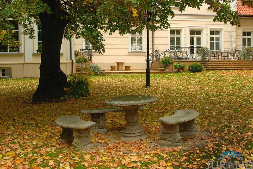 Gartenmöbel Stein Tisch Tische aus Gestein 4502 Rund Stadt Park FineCrete® Neu