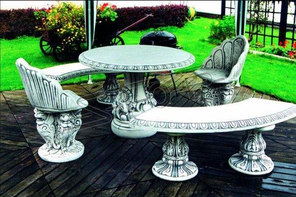 Antik Stil Stein Sessel Bank Stuhl Garten Terrase Edler Design Thron Sofort