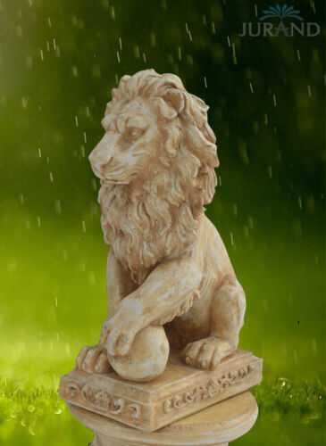 GARTENFIGUR STEINFIGUR FIGUR GARTEN SKULPTUR STEINGUSS LÖWE 50 cm - 1601