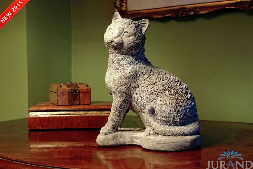 GARTENFIGUR STEINFIGUR FIGUR GARTEN SKULPTUR STEINGUSS KATZE 23 cm - 1604