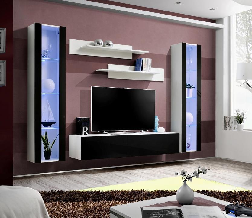 Wohnwand Luxus Set 5tlg. Wohnzimmer rtv Hänge Vitrine Moderne TV-Ständer
