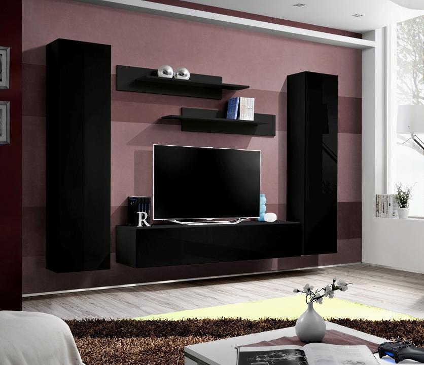 Komplette Set Wohnwand Wohnzimmer Luxus Einrichtung Moderne Möbel
