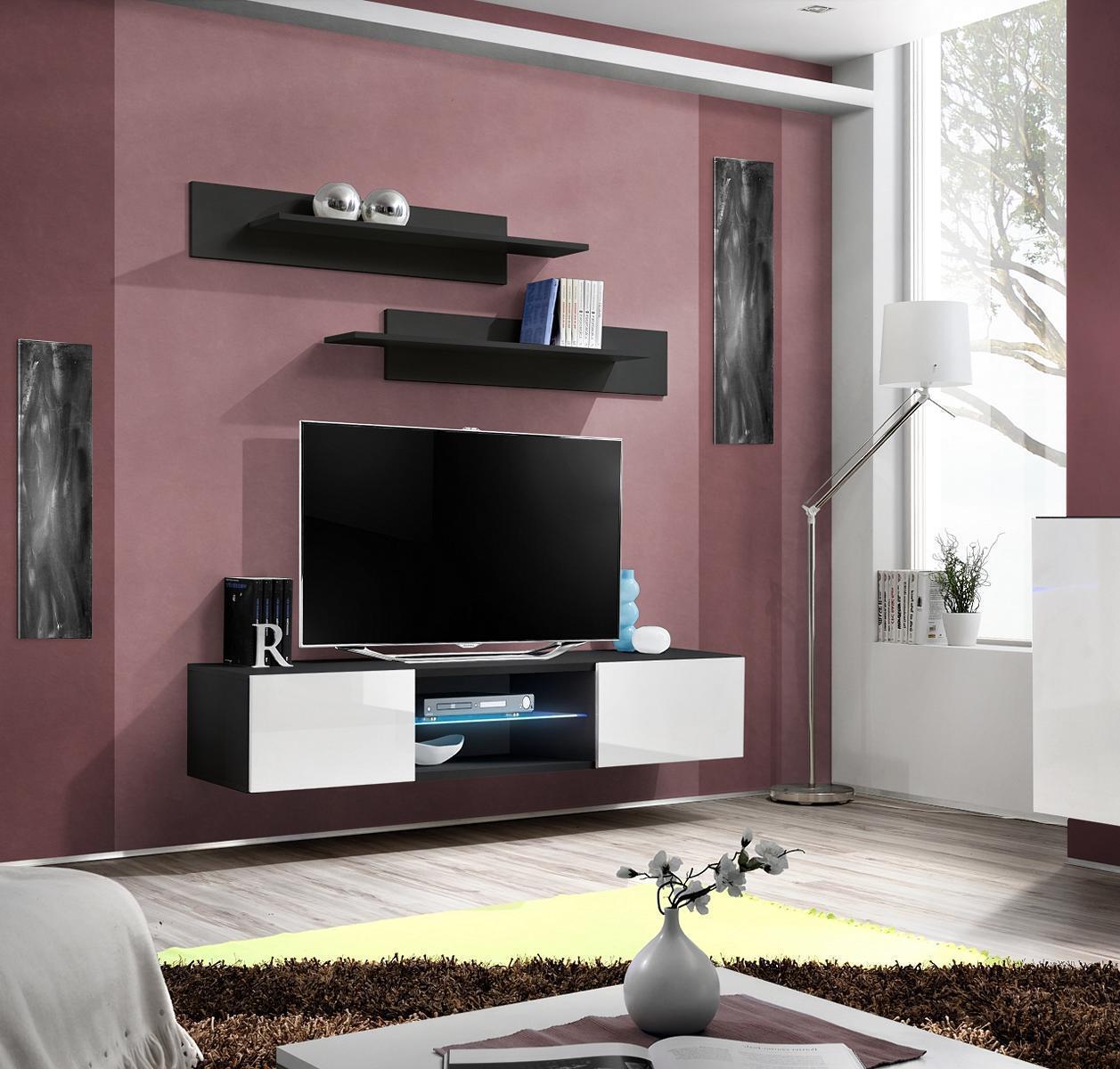 Moderne Wohnzimmermöbel Schwarz Wandregale TV Ständer Designer Möbel
