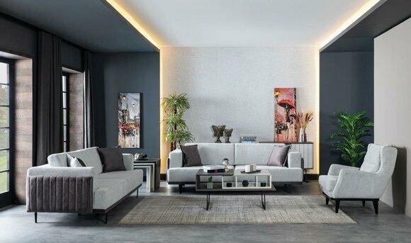 Wohnzimmer Sofagarnitur 331 Sitzer Couchtisch Beistelltisch 5tlg Modern