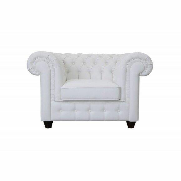 Chesterfield Mello 1 Sitzer Weiss Sessel Couch Polster Sofas Couchen Neu