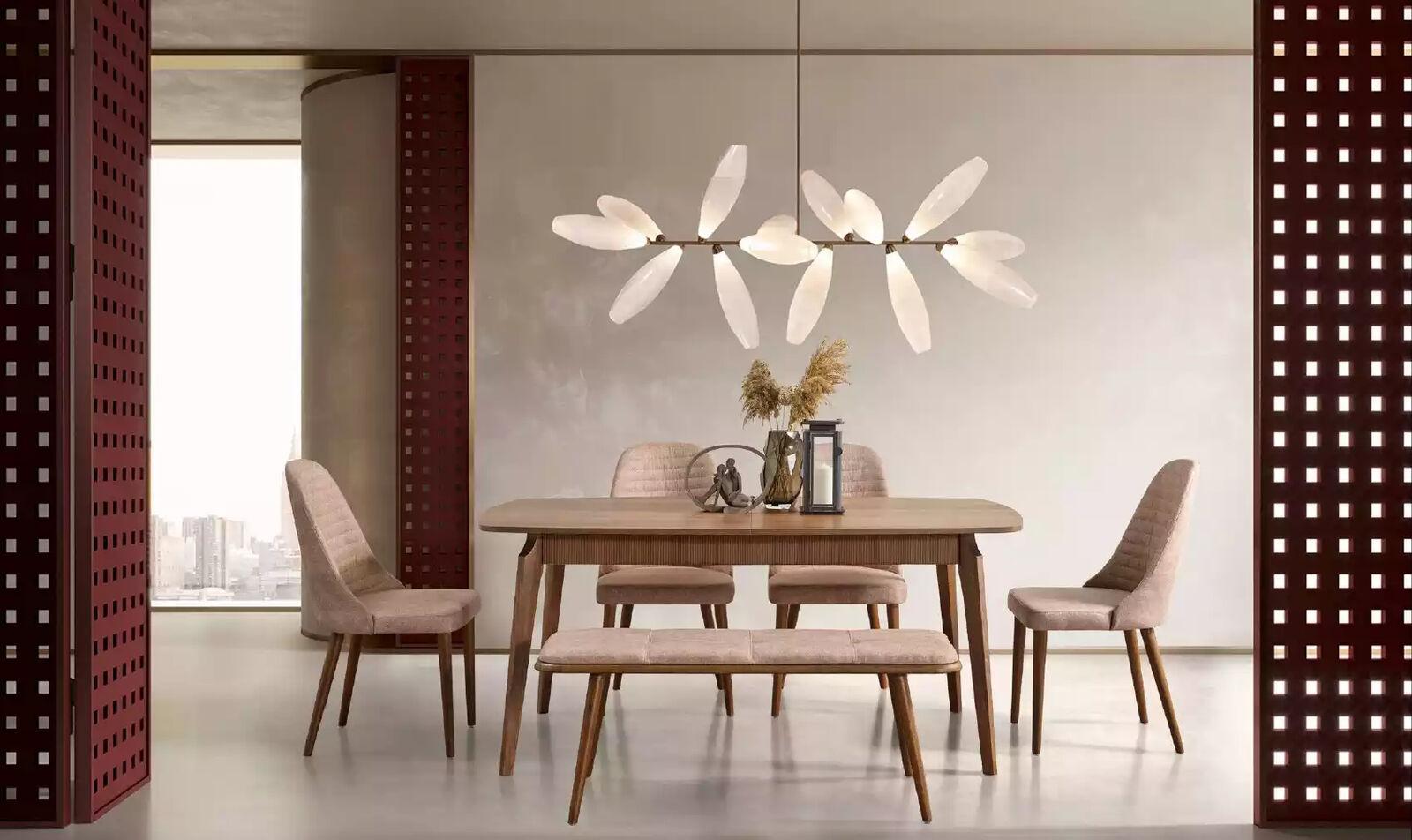 Komplett Esstisch 4x Stühle Esszimmer Set Ess Gruppe Holz Tisch 5tlg