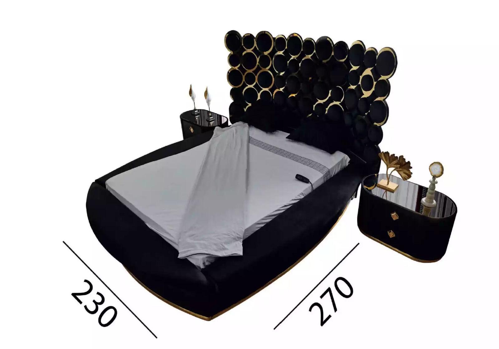 Designerbett Textilbetten Schlafzimmer Doppelbett 200x200cm Bettrahmen