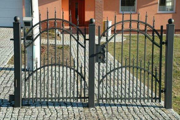 Einfahrtstor Elektro Flügeltore Handarbeit pro 1lfm Schmiedeisen Tor #277 Neu