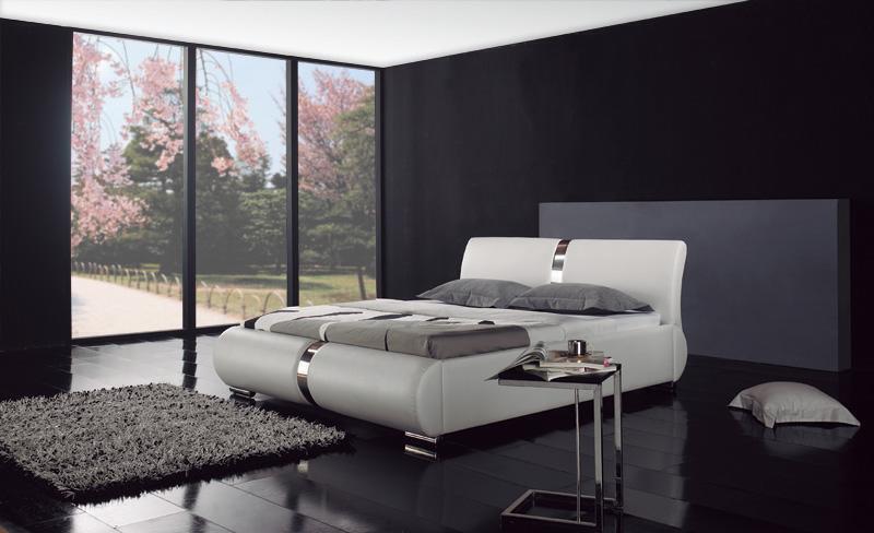 Designer Bett Betten Ehebett Doppelbett Polsterbett Schlafzimmer Lederbett Neu