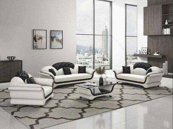 Komplett Set Sofagarnitur 321 Sitz Couchtisch Designer Wohnlandschaft 4tlg. Neu
