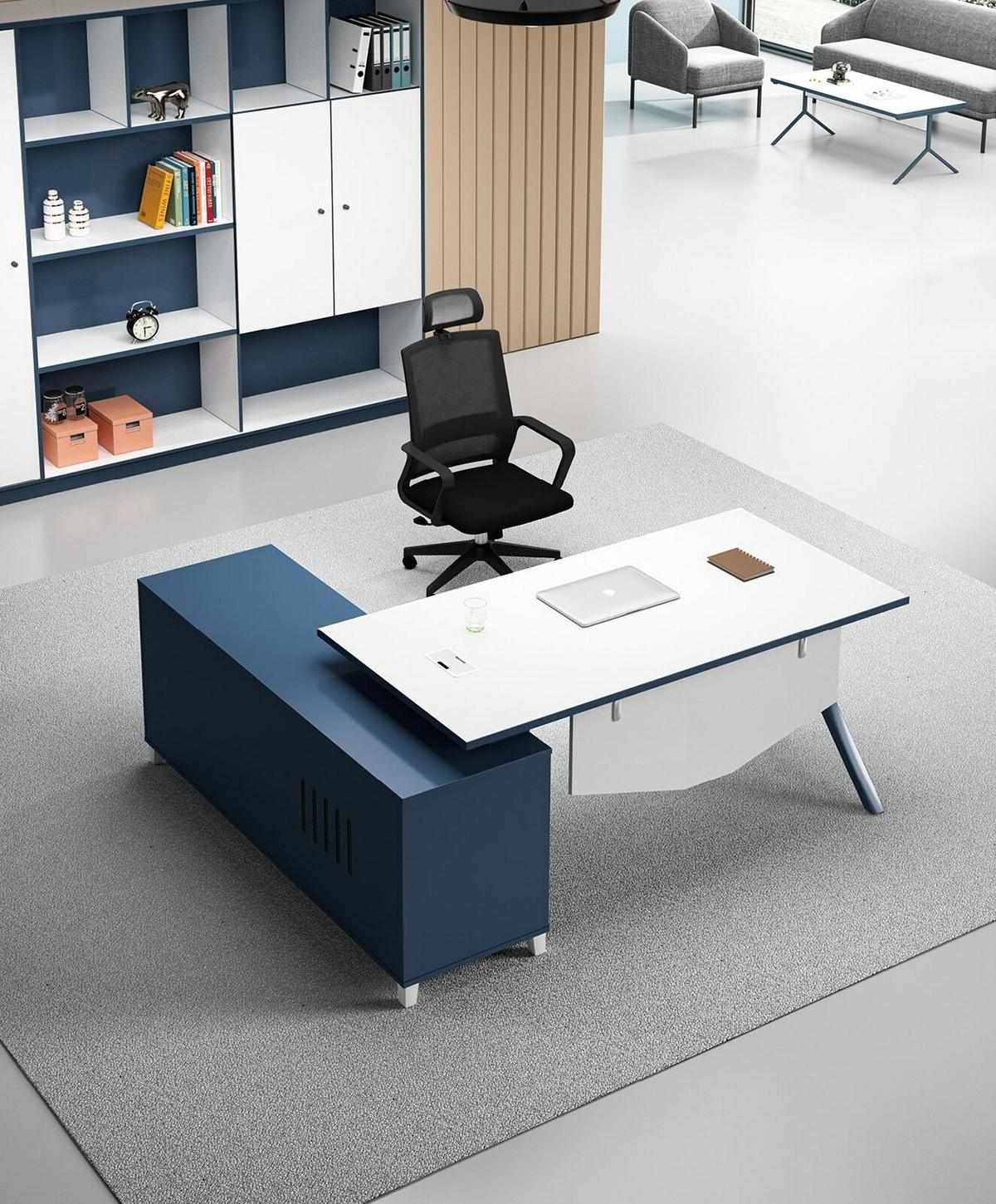 Büro Einrichtung Schreibtisch + Aktenschrank Möbel Schreibtische Tische 2tlg.Set