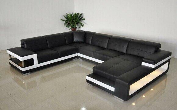 Wohnlandschaft Designer Couch Sofas U Form Ecksofa Polster Couch Textil Eck Neu