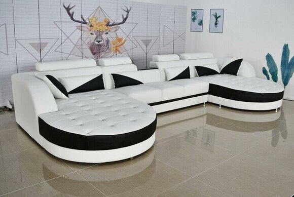 Wohnlandschaft Eck Sofa Design Modern Sofa Couchen Ecksofa U-Form Stoff Couch