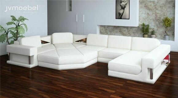 Wohnlandschaft Design Ecksofa Leder Ecke UForm Sofa Couch Polster Garnitur Neu