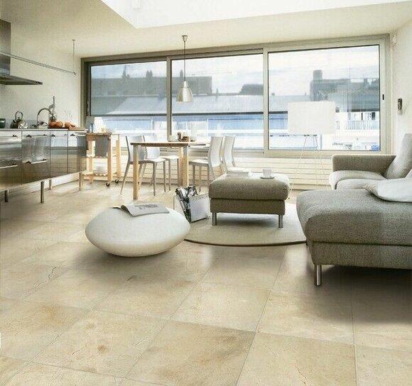 60x60 25m² Luxus Marmor Boden Naturstein Boden Belag Wand Fliesen Crema Fliese