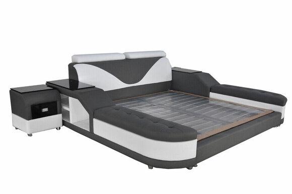 Leder Design Polster Betten + USB Doppel Modernes 140/160/180/200 Bett LB8817