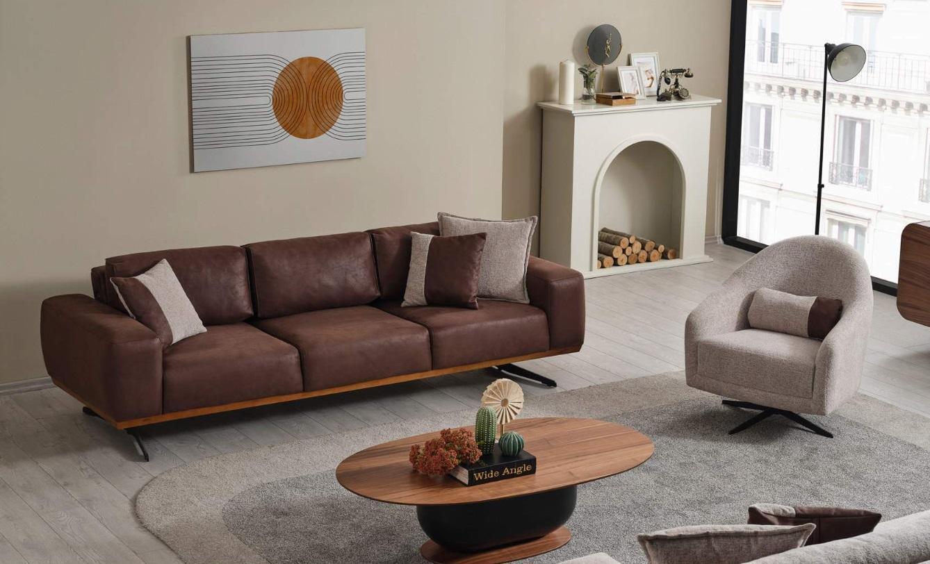 Modern Wohnzimmer set 2tlg. Sofa Sessel 4+1 Sitzer Sofagarnitur Sofas