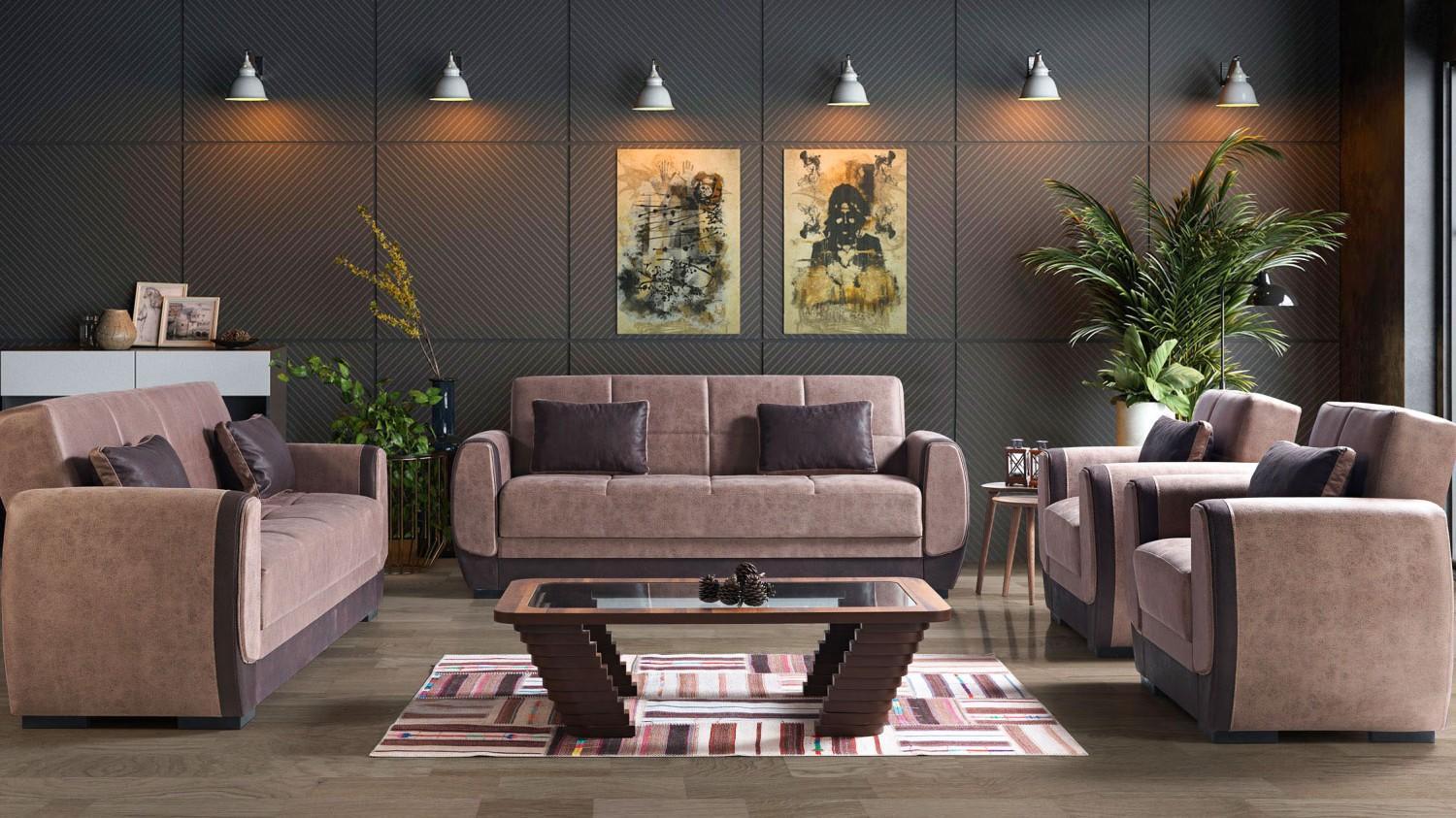 Moderne Sofagarnitur Sessel Textil Sofa Luxus Komplett Luxus 3+2+1+1 Sitzer