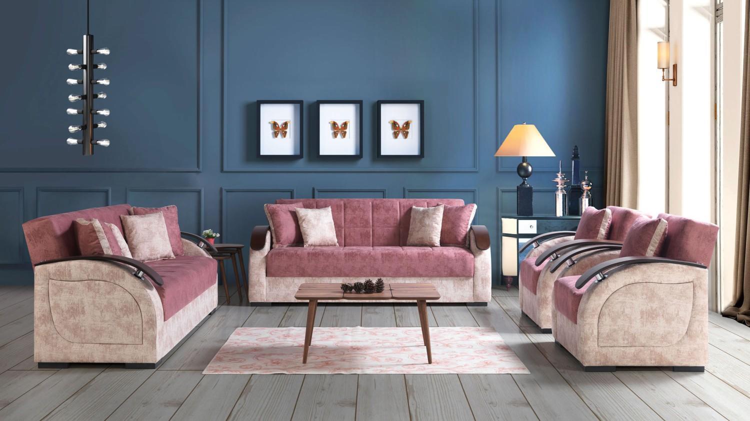 Sofagarnitur 3+2+1+1 Textil Holz Sofa 3 Sitzer Modern Sessel Neu Komplett Set