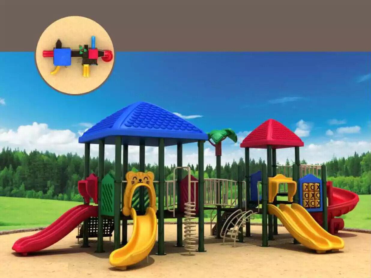 Spielturm mit Rutschbahnen Kletterturm Gartenspielplatz aus Kunststoff