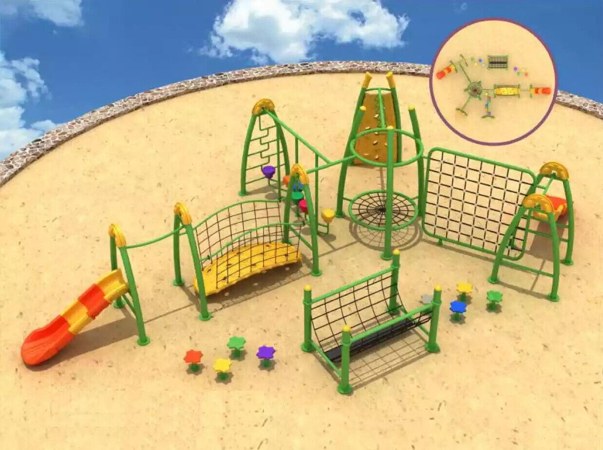 Outdoor Sportplatz für Kinder Spielturm Rutsche Kletterwand Bunter Spielplätze