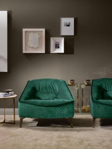 Sessel Einsitzer Luxus 1Sitzer Polster Sitz Designer Textil Sitz Stoff Moderne