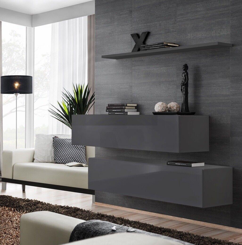 Moderne Wohnwand Einrichtung Luxus Designer Komplette Set 3tlg.Wohnzimmermöbel