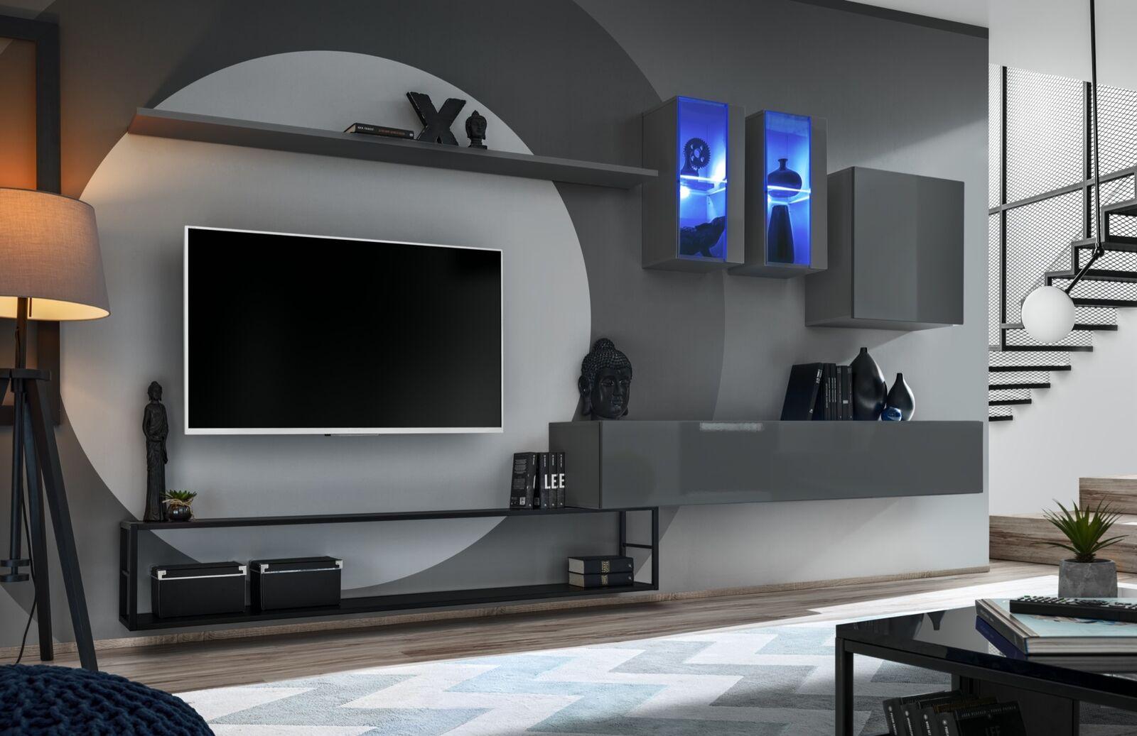Wohnzimmermöbel Komplette Set 6tlg Designer Wohnwand Luxus Möbel Sideboard