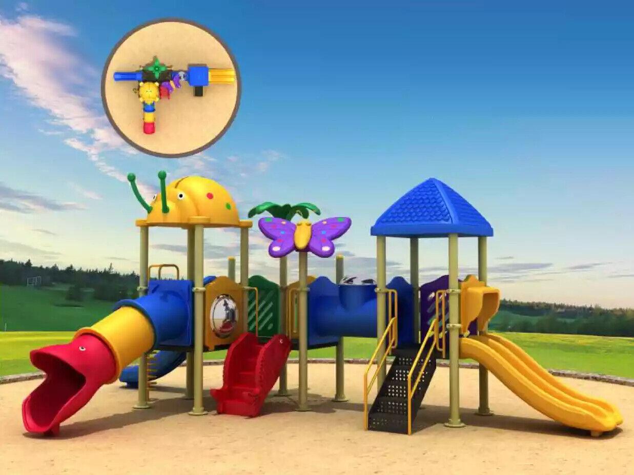 Spielturm mit Rutschen Bunter Spielplatz aus Kunststoff Outdoor Turm