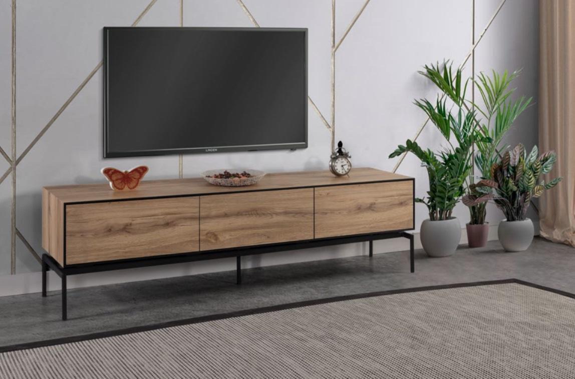 Wohnzimmer RTV Lowboard TV Ständer Braun Holz Sideboard Tisch Modern